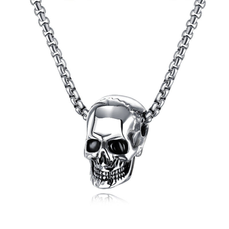 Personalized Stainless Steel Skull Pendant Necklace