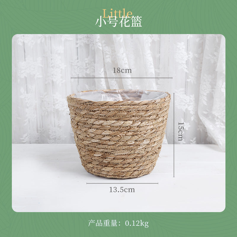 Creative Woven Rattan Flower Basket for Home Decor