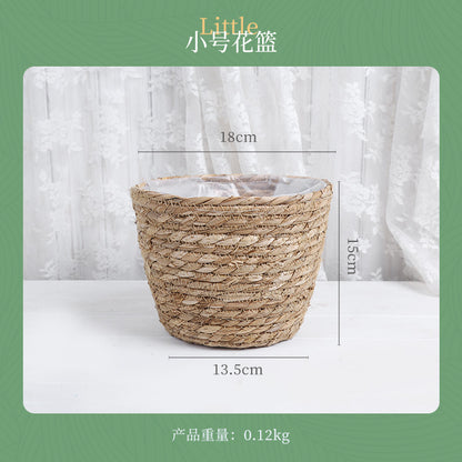 Creative Woven Rattan Flower Basket for Home Decor