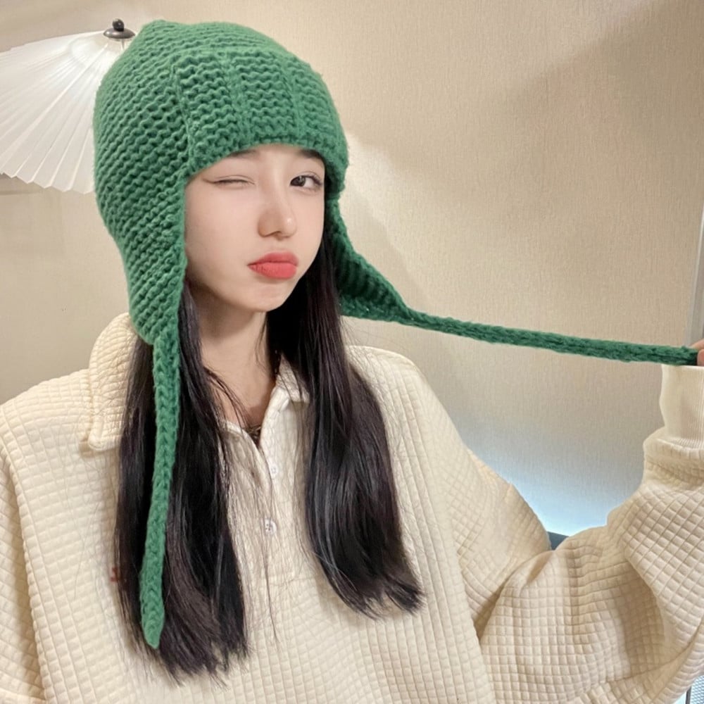 Windproof Wool Ear Protection for Women in Solid Color