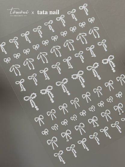 New Crystal Bow Nail Stickers with Elegant Lines