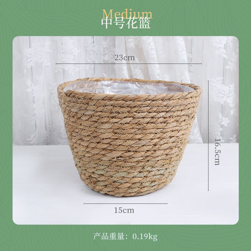 Creative Woven Rattan Flower Basket for Home Decor