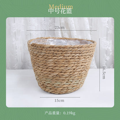 Creative Woven Rattan Flower Basket for Home Decor