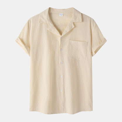 Men's Cotton Linen Short Sleeve Casual Shirt 2022