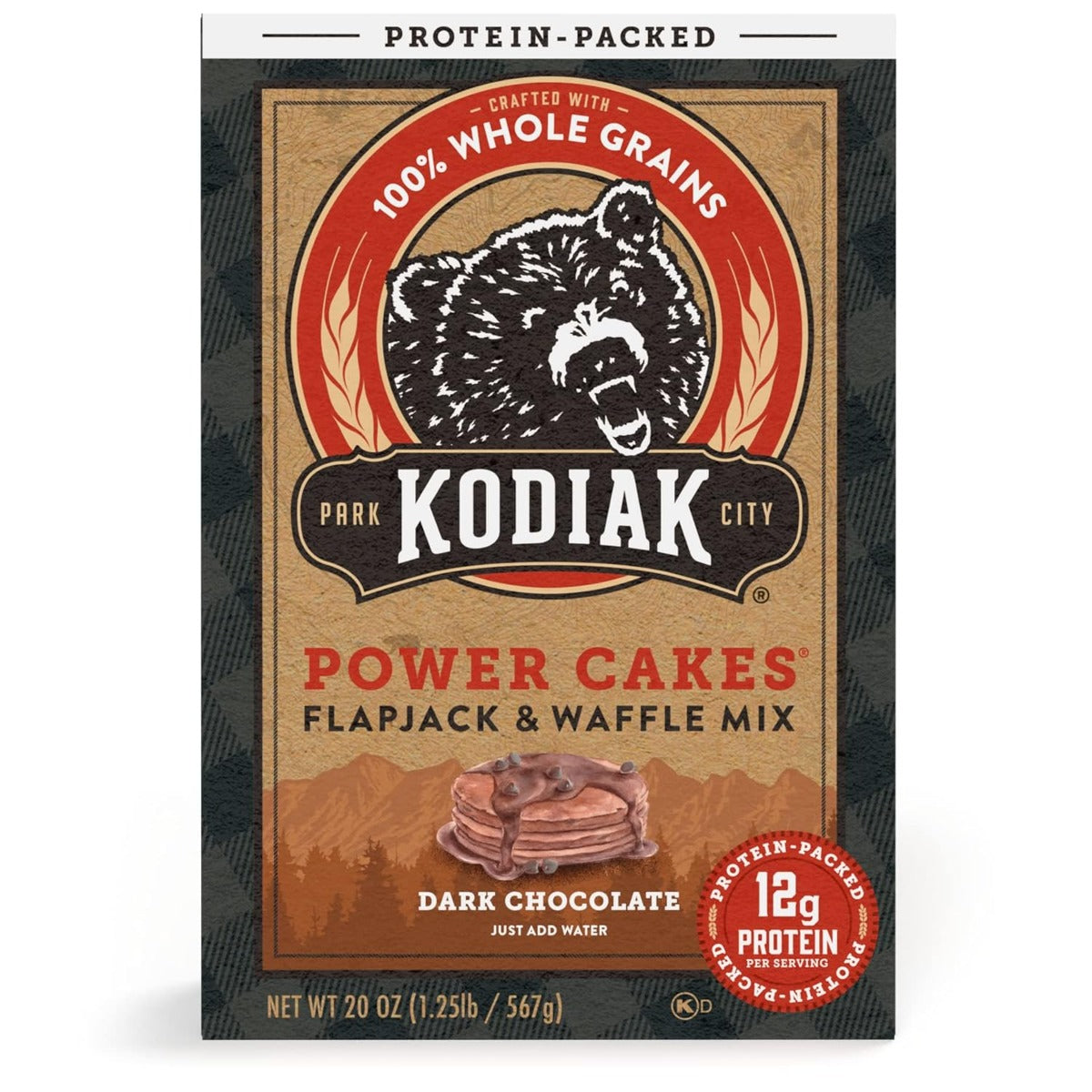 KODIAK: Mix Power Cakes Dark Chocolate Flapjack, 18 oz
