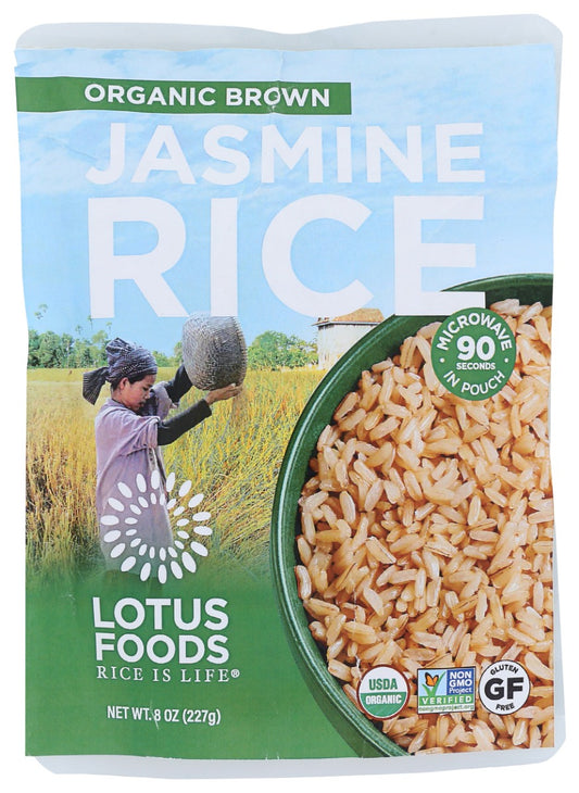 LOTUS FOODS: Rice Jasmine Brown Organic, 8 oz