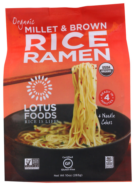 LOTUS FOODS: Organic Rice Ramen Noodles Millet & Brown, 10 oz