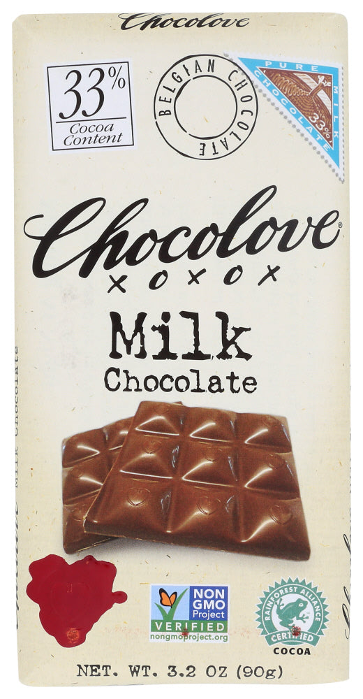 CHOCOLOVE: Milk Chocolate Bar, 3.2 oz