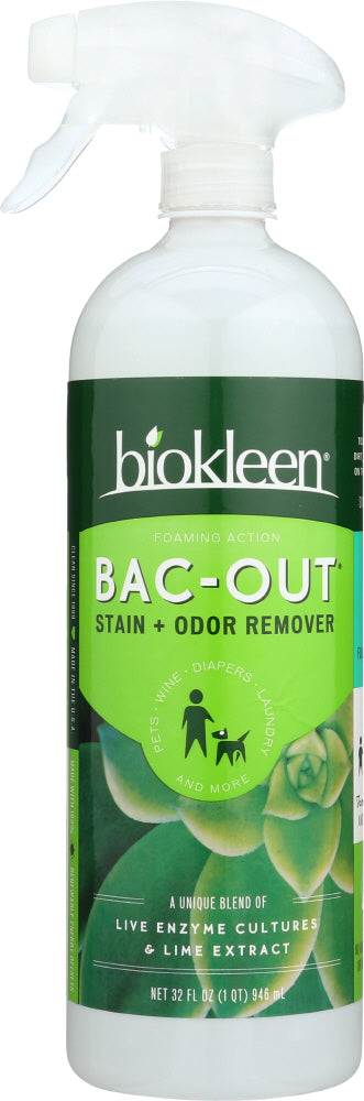 BIO KLEEN: Bac Out Stain And Odor Remover Foam Spray, 32 oz
