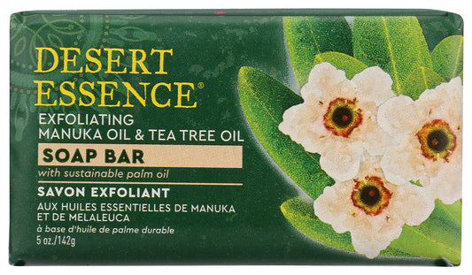 DESERT ESSENCE: Exfoliating Manuka Oil and Tea Tree Oil Soap Bar, 5 oz
