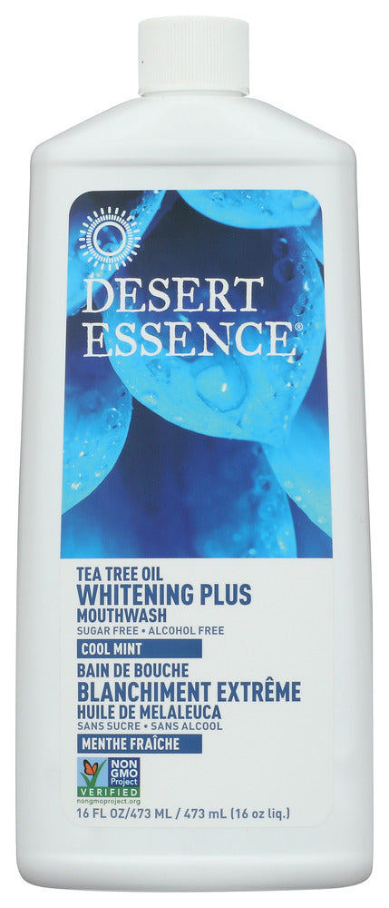 DESERT ESSENCE: Natural Tea Tree Oil Whitening Plus Mouthwash Cool Mint, 16 oz