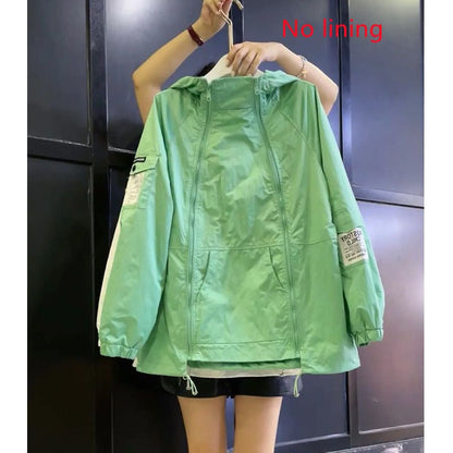 Japanese Style Women's Casual Thin Windbreaker Jacket