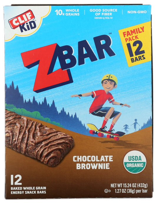 CLIF KID: ZBar Chocolate Brownie 12 Bars, 15.24 oz