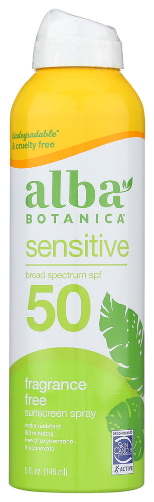 ALBA BOTANICA: Sensitive Sunscreen Fragrance Free Spf 50, 6 oz