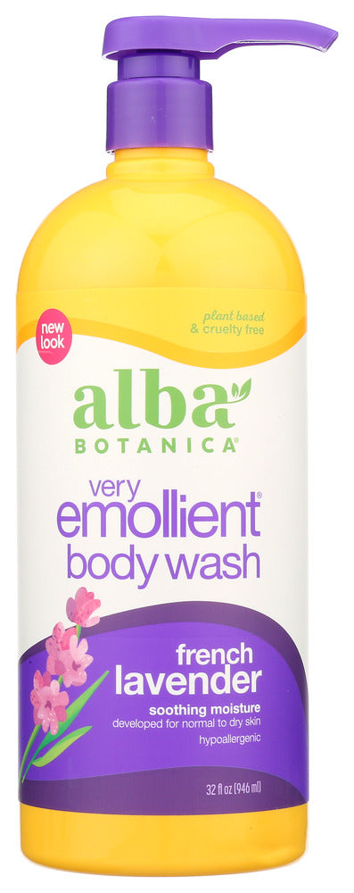 ALBA BOTANICA: Very Emollient Bath & Shower Gel French Lavender, 32 oz
