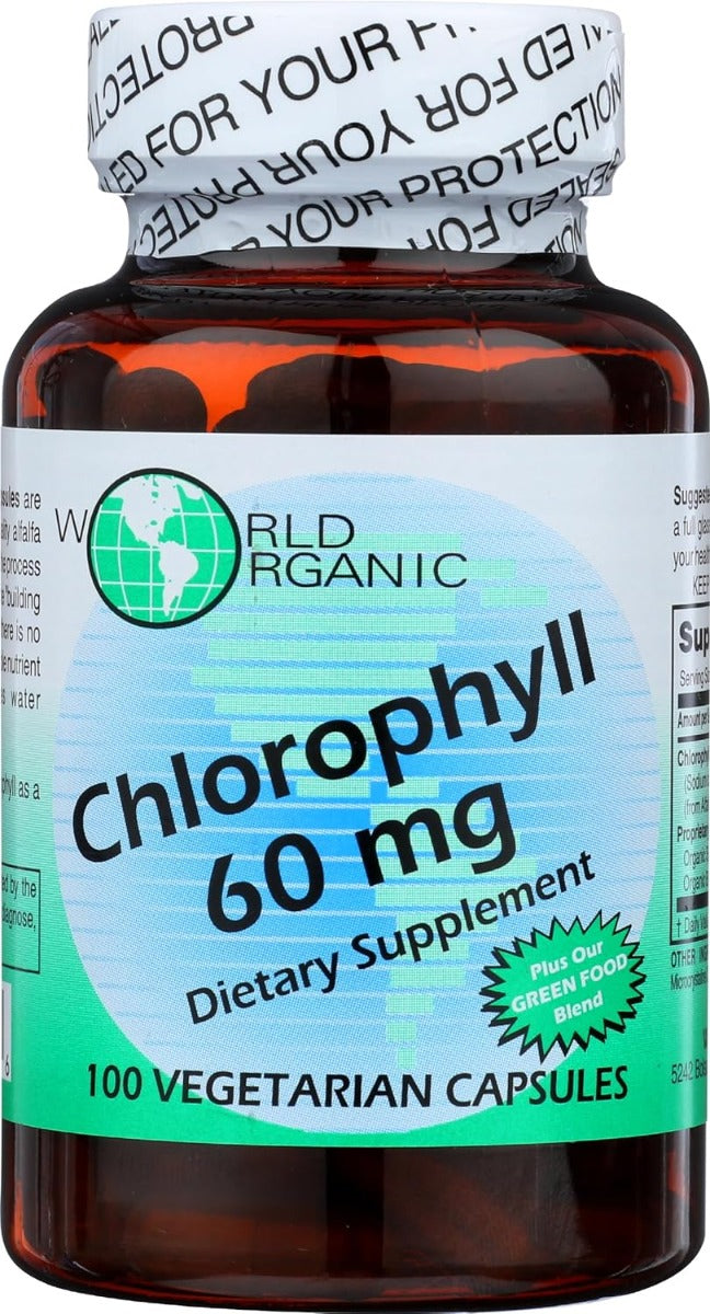 WORLD ORGANIC: Mega Chlorophyll 100mg, 60 Capsules