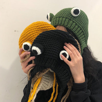 Sweet Cartoon Frog Wool Hat for Kids