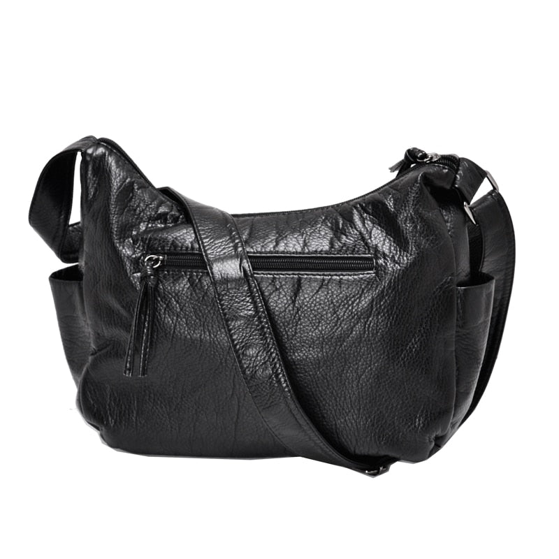 Washed Soft Leather Sling Bag for Moms