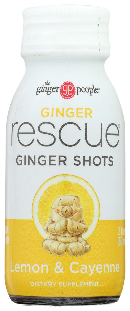 GINGER PEOPLE: Rescue Ginger Shots Lemon & Cayenne, 2 oz