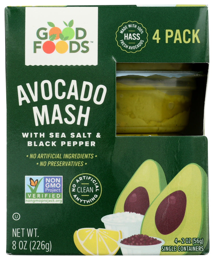 GOOD FOODS: Dip Avocado Mash 4 Pk, 8 oz