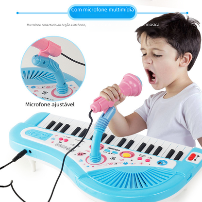 37-Key Electronic Piano Toy with Microphone for Kids