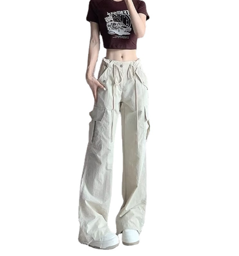 High Waist Casual Wide Leg Trousers