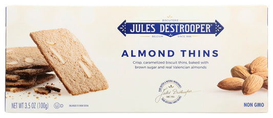 JULES DESTROOPER: Almond Thins, 3.5 oz