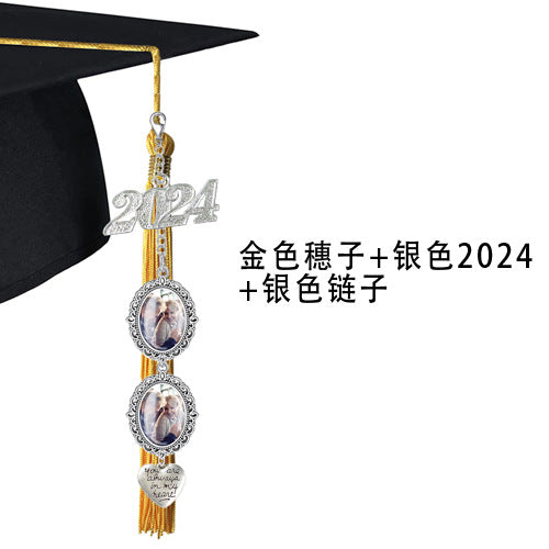DIY 2024 Graduation Photo Frame with Tassels and Gems
