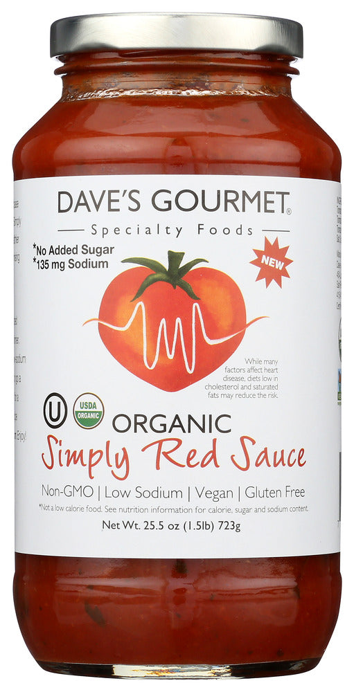 DAVES GOURMET: Simply Red Sauce, 25.5 oz