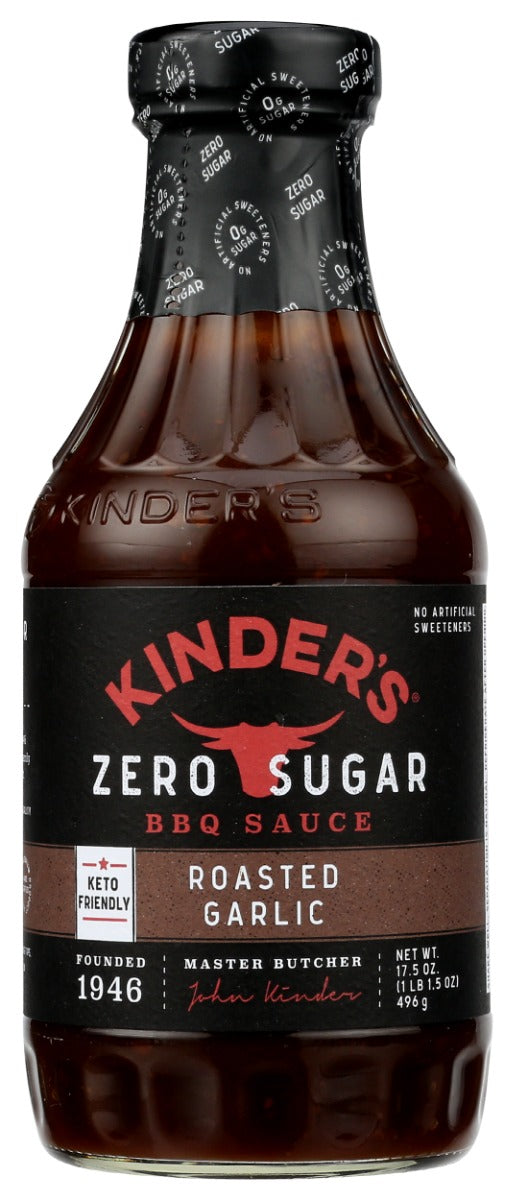 KINDERS: Zero Sugar Roasted Garlic Bbq Sauce, 17.5 oz