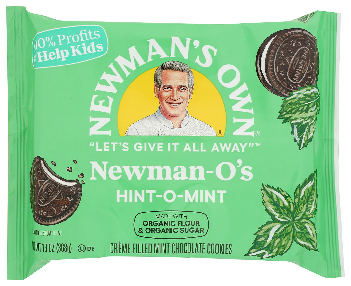 NEWMAN'S OWN: Newman O's Hint O Mint Creme Cookies, 13 oz