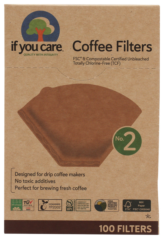 IF YOU CARE: Coffee Filters No. 2 Size, 100 Filters