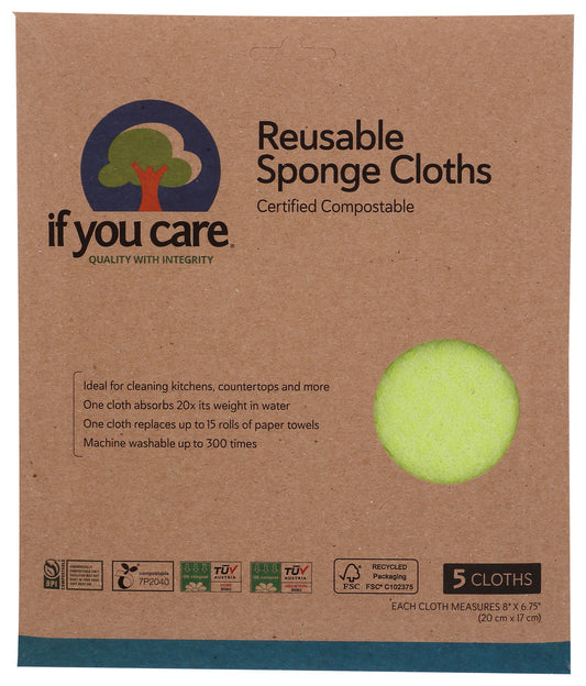 IF YOU CARE: Natural Sponge Cloths, 5 pc