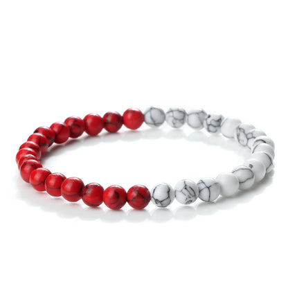 Colorful Stretch Beaded Hand Bracelet with Stones
