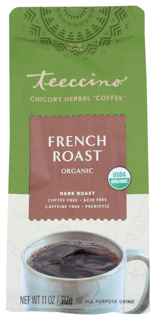 TEECCINO: Organic Herbal Coffee Alternative French Roast Caffeine Free, 11 oz