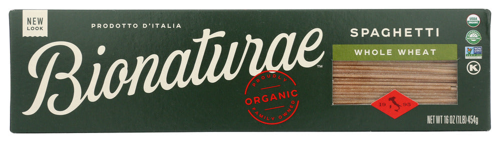 BIONATURAE:  Organic Whole Wheat Pasta Spaghetti, 16 Oz