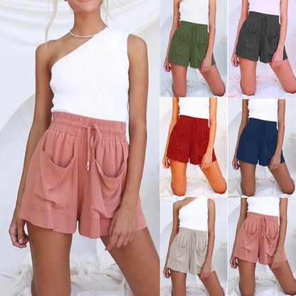 Women's Summer Loose Wide-Leg Cotton-Linen Shorts