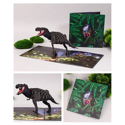 3D Dinosaur Pop-Up Greeting Cards with Envelope