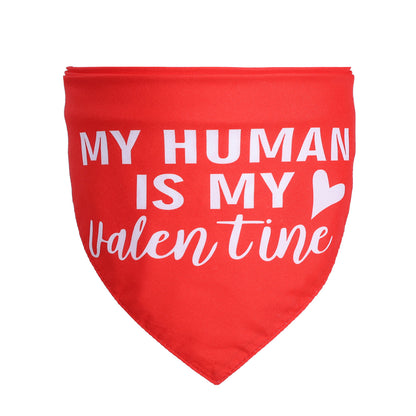 Pet Saliva Towel Scarf - Love Triangle Design