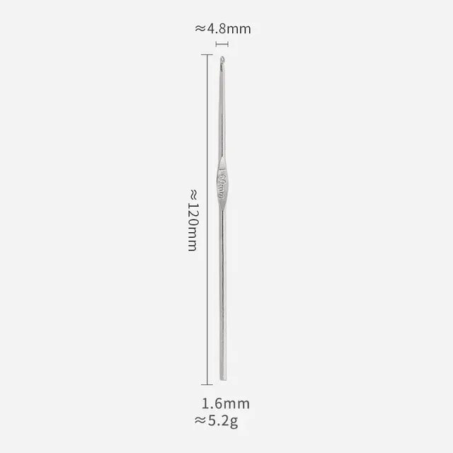 Metal Crochet Hooks Set for Lace Weaving (Size 0.5-1.9mm)