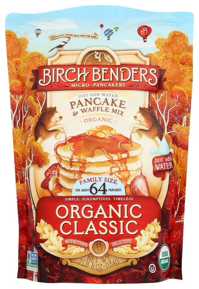 BIRCH BENDERS: Mix Pncake Waffle Classic, 40 OZ