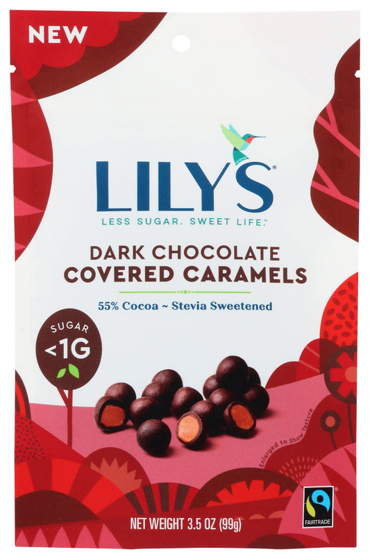 LILYS SWEETS: Caramels Dark Chocolate, 3.5 OZ
