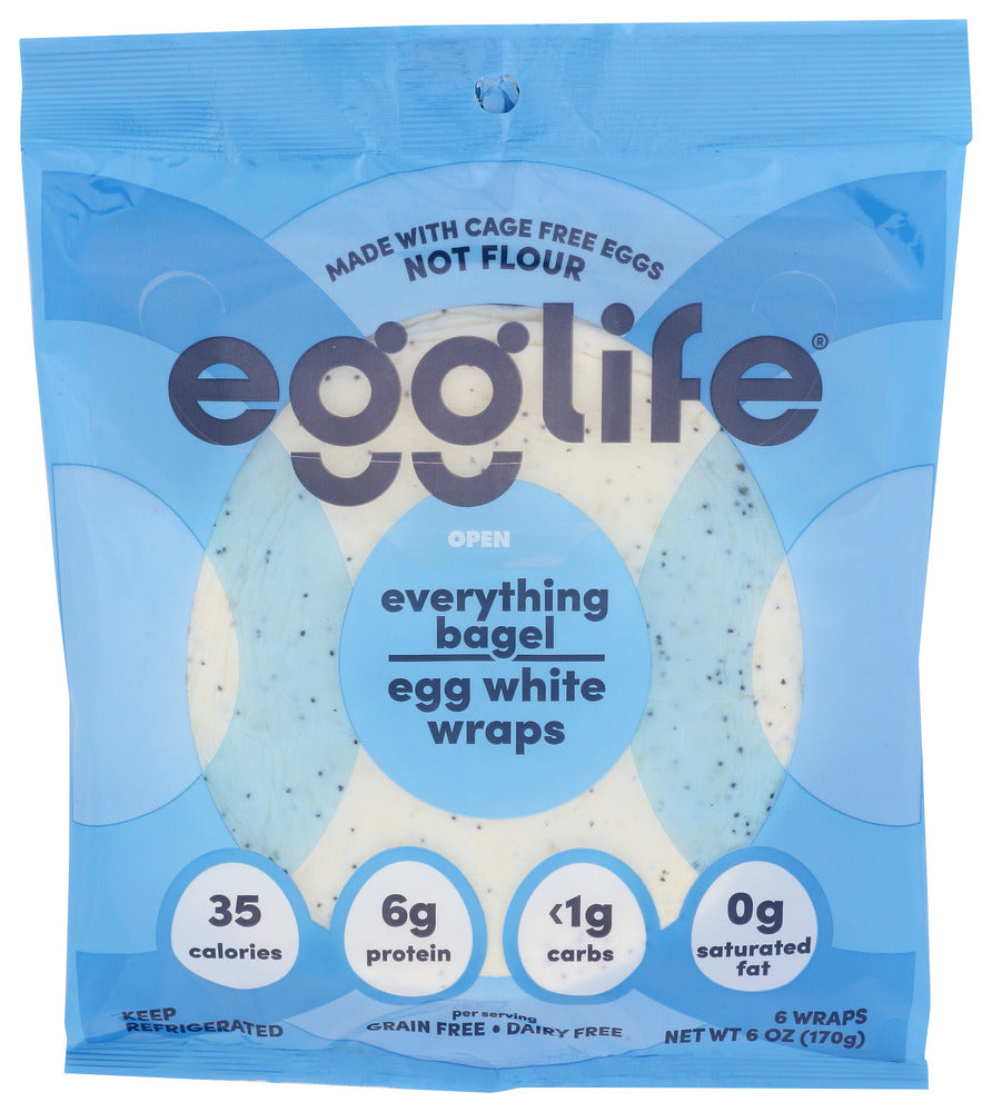 EGGLIFE: Wrap Egg White Evry Bagel, 6 ea