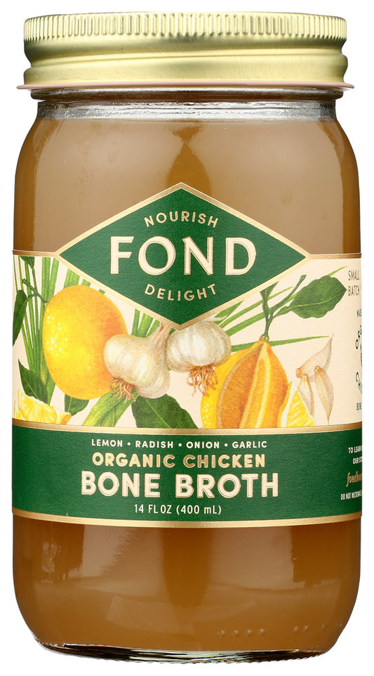 FOND BONE BROTH: Broth Bone Lemon N Garlic Chicken Organic, 14 FO