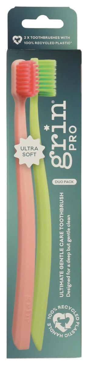 GRIN: Pro Ultimate Gentle Care Toothbrush Ultra-Soft, 2pc