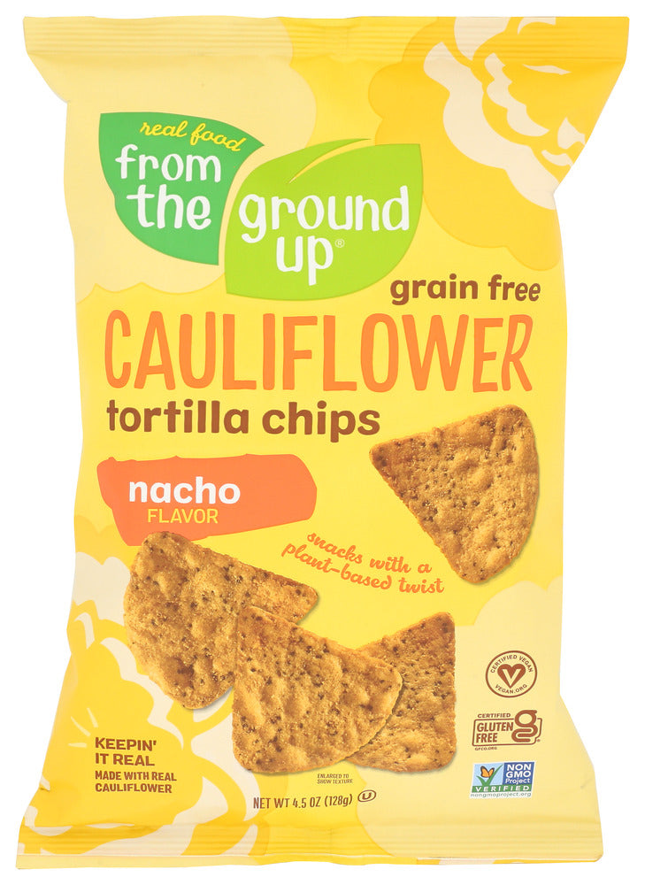 FROM THE GROUND UP: Nacho Cauliflower Tortilla Chips, 4.5 oz
