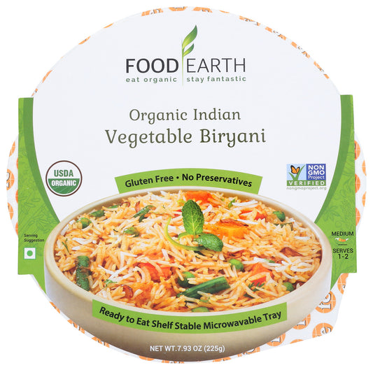 FOOD EARTH: Entree Veg Biryani, 7.93 oz