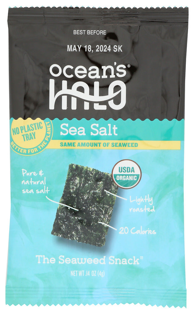 OCEANS HALO: Trayless Sea Salt Seaweed Snacks, 0.14 oz