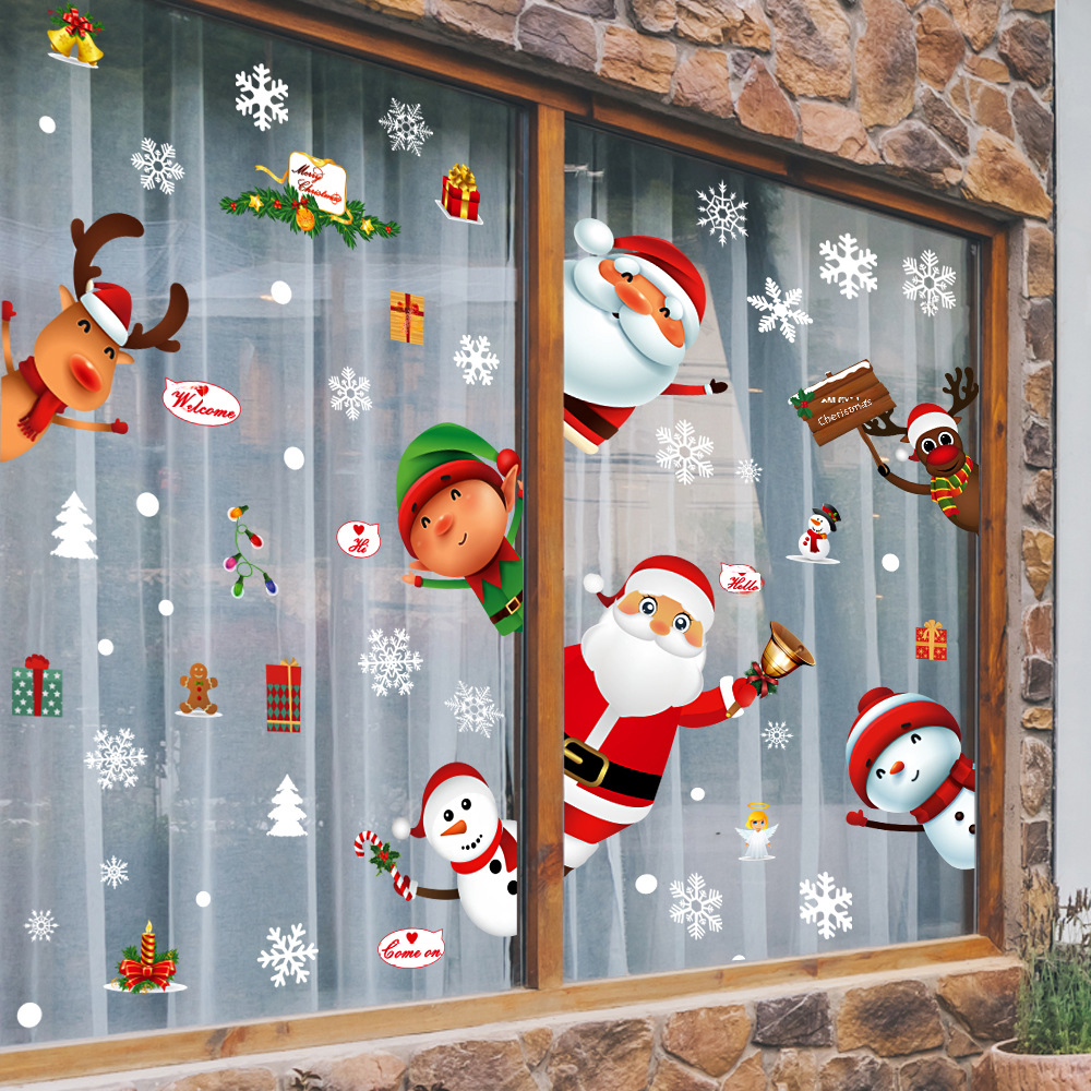 Christmas Window Stickers - Santa, Snowman, Reindeer