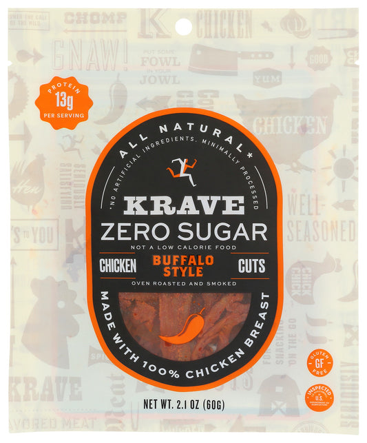 KRAVE: Jerky Buffalo Zero Sugar, 2.1 OZ